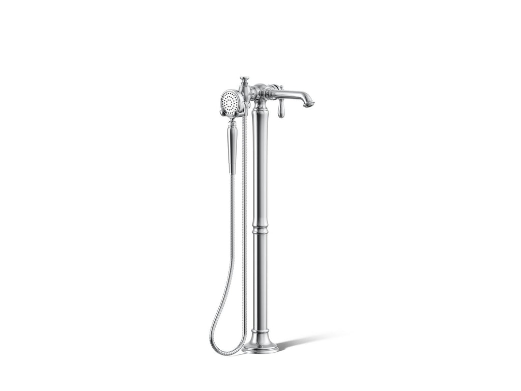KOHLER K-T72790-9M-CP Artifacts Floor-Mount Bath Filler Trim With Handshower - Polished Chrome