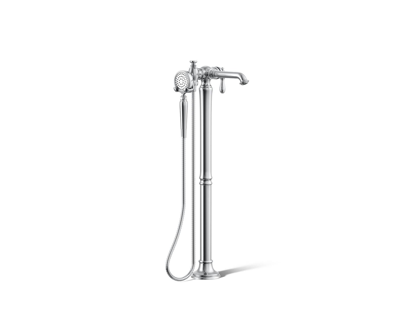 KOHLER K-T72790-9M-CP Artifacts Floor-mount bath filler trim with handshower - Polished Chrome