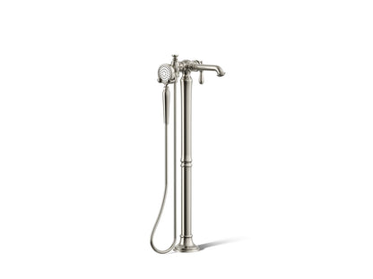 KOHLER K-T72790-9M-SN Artifacts Floor-mount bath filler trim with handshower - Vibrant Polished Nickel