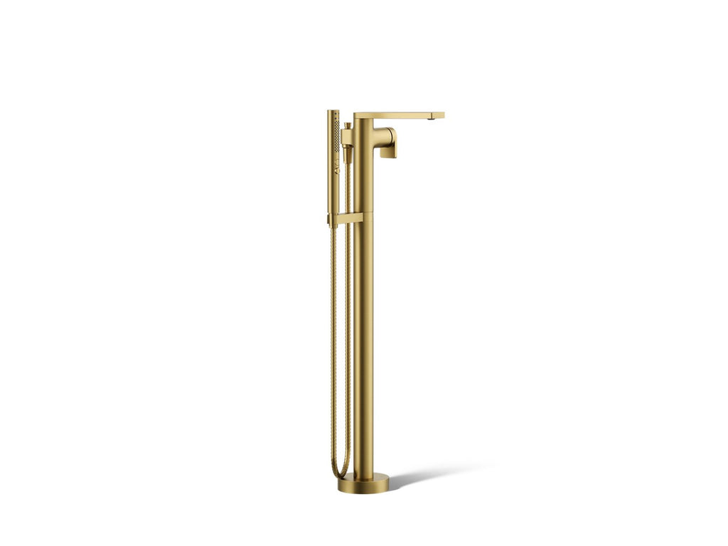 KOHLER K-T73087-4-2MB Composed Floor-Mount Bath Filler Trim With Handshower - Vibrant Brushed Moderne Brass