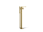 KOHLER K-T73087-4-2MB Composed Floor-Mount Bath Filler Trim With Handshower - Vibrant Brushed Moderne Brass