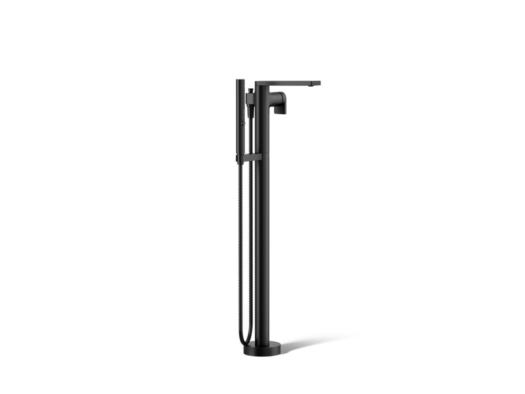 KOHLER K-T73087-4-BL Composed Floor-Mount Bath Filler Trim With Handshower - Matte Black