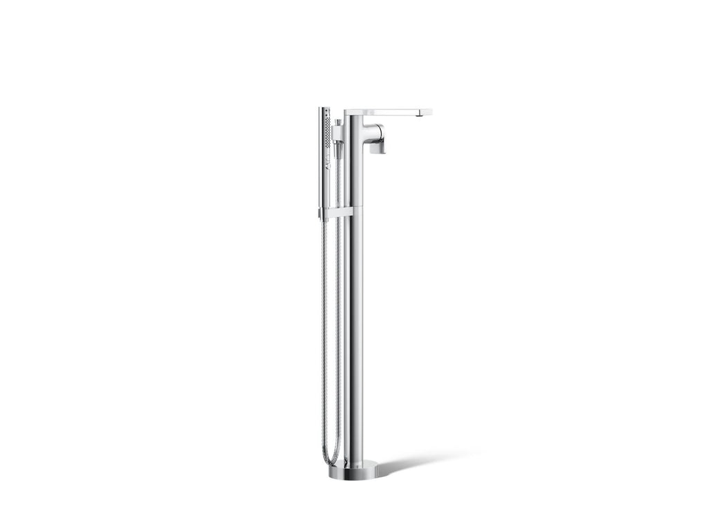 KOHLER K-T73087-4-CP Composed Floor-Mount Bath Filler Trim With Handshower - Polished Chrome