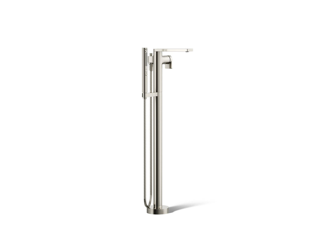KOHLER K-T73087-4-SN Composed Floor-Mount Bath Filler Trim With Handshower - Vibrant Polished Nickel