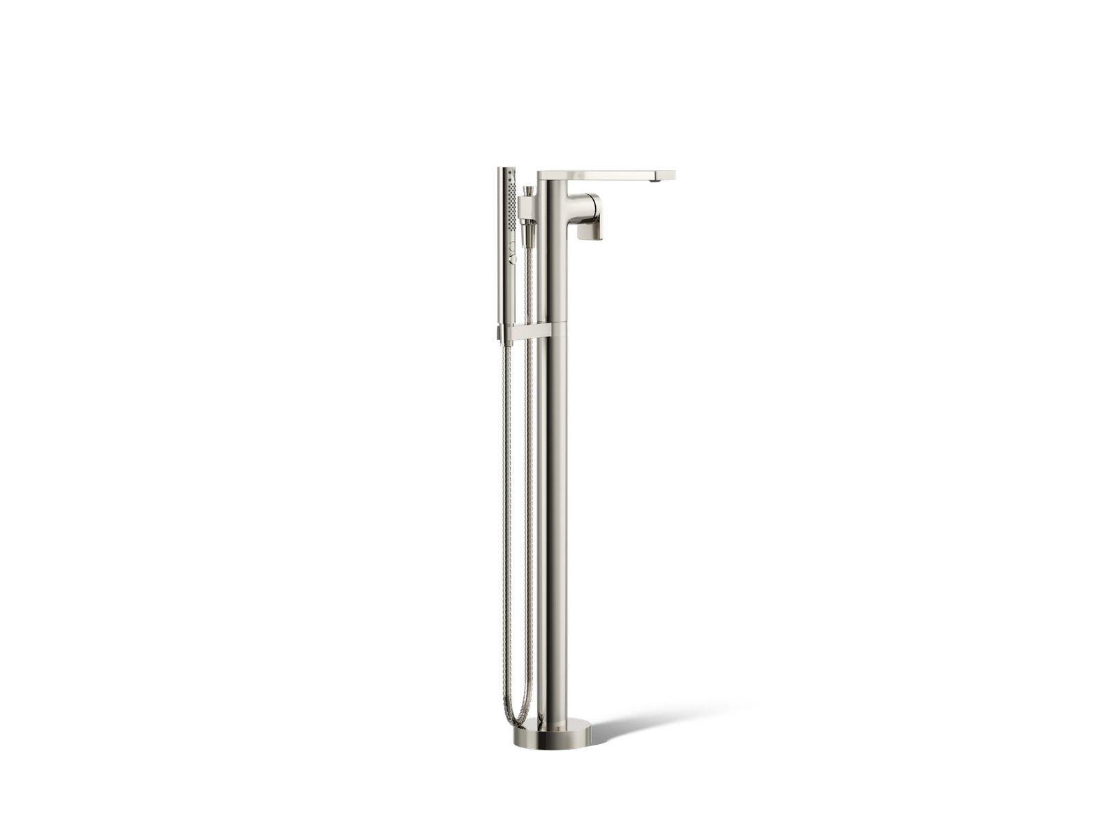 KOHLER K-T73087-4-SN Composed Floor-mount bath filler trim with handshower - Vibrant Polished Nickel