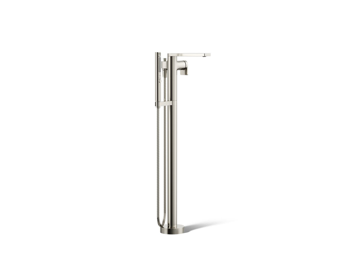 KOHLER K-T73087-4-SN Composed Floor-Mount Bath Filler Trim With Handshower - Vibrant Polished Nickel