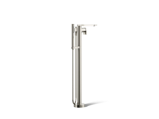 KOHLER K-T73087-4-SN Composed Floor-mount bath filler trim with handshower - Vibrant Polished Nickel