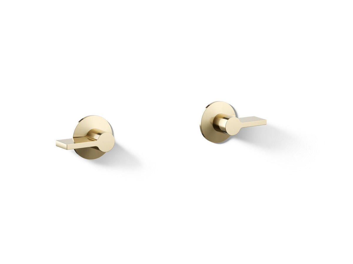 KOHLER K-T77981-4-AF Components Wall-Mount Bathroom Sink Faucet Lever Handle Trim - Vibrant French Gold