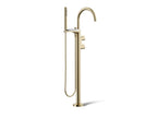 KOHLER K-T77984-4-AF Components Floor-Mount Bath Filler Trim With Lever Handles And Handshower - Vibrant French Gold