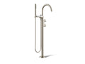 KOHLER K-T77984-4-BN Components Floor-Mount Bath Filler Trim With Lever Handles And Handshower - Vibrant Brushed Nickel