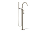 KOHLER K-T77984-4-BN Components Floor-Mount Bath Filler Trim With Lever Handles And Handshower - Vibrant Brushed Nickel