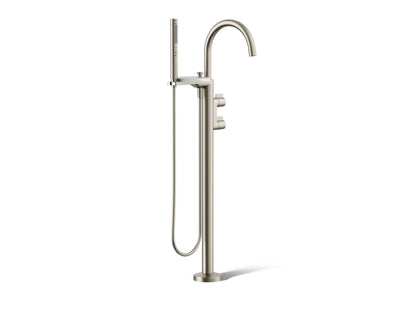 KOHLER K-T77984-4-BN Components Floor-mount bath filler trim with lever handles and handshower - Vibrant Brushed Nickel