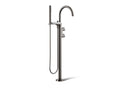 KOHLER K-T77984-4-TT Components Floor-Mount Bath Filler Trim With Lever Handles And Handshower - Vibrant Titanium