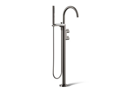 KOHLER K-T77984-4-TT Components Floor-mount bath filler trim with lever handles and handshower - Vibrant Titanium