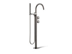 KOHLER K-T77984-9-TT Components Floor-Mount Bath Filler Trim With Industrial Handles And Handshower - Vibrant Titanium
