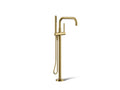 KOHLER K-T97328-4-2MB Purist Floor-Mount Bath Filler Trim With Handshower - Vibrant Brushed Moderne Brass