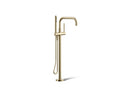 KOHLER K-T97328-4-AF Purist Floor-Mount Bath Filler Trim With Handshower - Vibrant French Gold