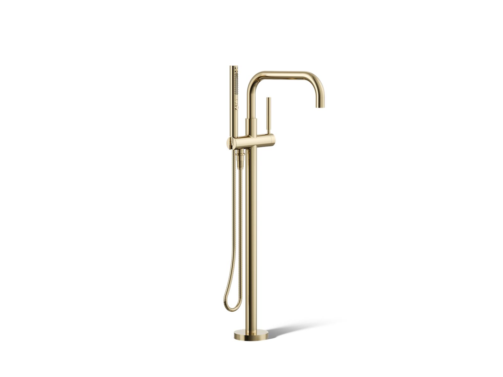 KOHLER K-T97328-4-AF Purist Floor-Mount Bath Filler Trim With Handshower - Vibrant French Gold