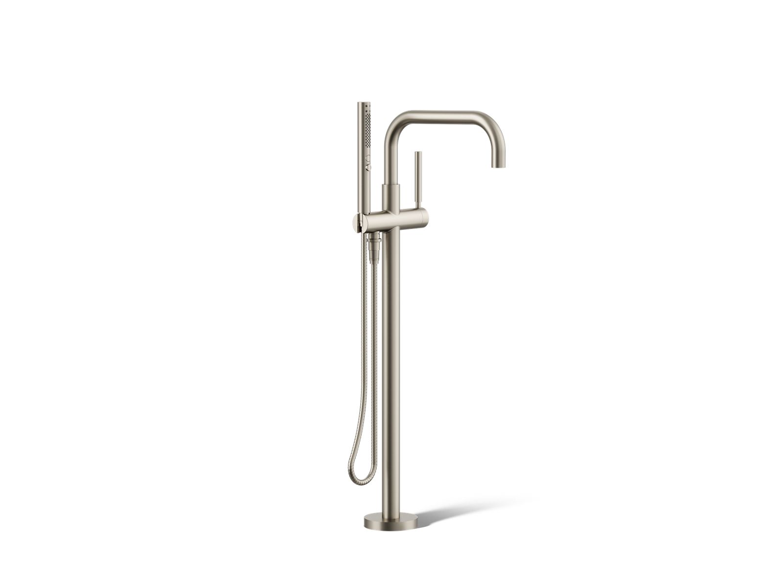 KOHLER K-T97328-4-BN Purist Floor-Mount Bath Filler Trim With Handshower - Vibrant Brushed Nickel