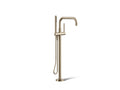 KOHLER K-T97328-4-BV Purist Floor-Mount Bath Filler Trim With Handshower - Vibrant Brushed Bronze