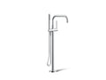 KOHLER K-T97328-4-CP Purist Floor-Mount Bath Filler Trim With Handshower - Polished Chrome
