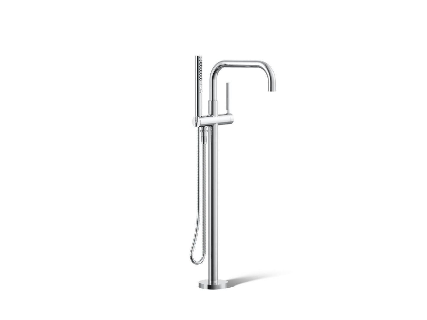 KOHLER K-T97328-4-CP Purist Floor-mount bath filler trim with handshower - Polished Chrome