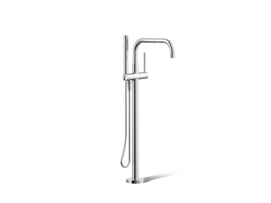 KOHLER K-T97328-4-CP Purist Floor-mount bath filler trim with handshower - Polished Chrome
