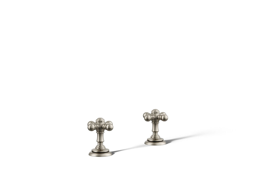 KOHLER K-T98071-3-BN Artifacts Deck-Mount Bath Faucet Handle Trim With Cross Design - Vibrant Brushed Nickel