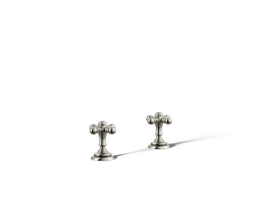 KOHLER K-T98071-3-SN Artifacts Deck-mount bath faucet handle trim with Cross design - Vibrant Polished Nickel