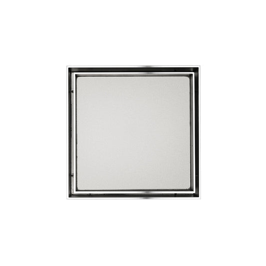 INFINITY DRAIN TD 5-2H PS TD 5 5” x 5” Tile Drain Strainer in Polished Stainless with Cast Iron Drain Body for Hot Mop, 2" Outlet