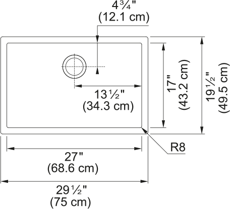 FRANKE PS2X110-27 Professional 2.0 29.5-in. x 19.5-in. 16 Gauge Stainless Steel Undermount Single Bowl Kitchen Sink