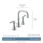 MOEN TVS44102 Colinet Two-Handle High Arc Bathroom Faucet - Chrome