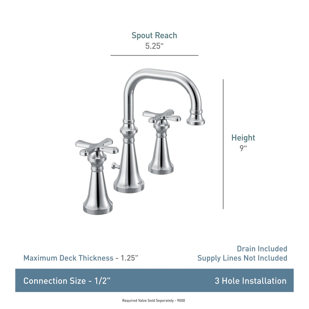 MOEN TS44103 Colinet Two-Handle High Arc Bathroom Faucet - Chrome