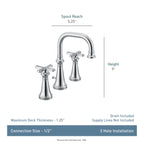 MOEN TS44103 Colinet Two-Handle High Arc Bathroom Faucet - Chrome