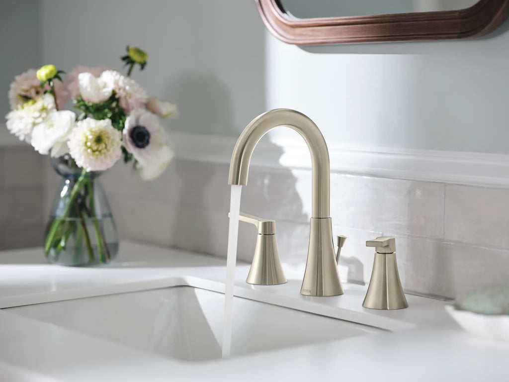 MOEN TV64433BN Jase Two-Handle Widespread Bathroom Sink Faucet - Brushed Nickel