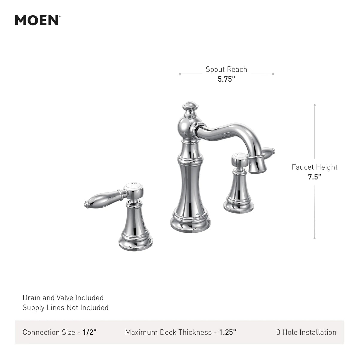 MOEN TVS42108ORB Weymouth Two-Handle High Arc Bathroom Faucet - Oil Rubbed Bronze