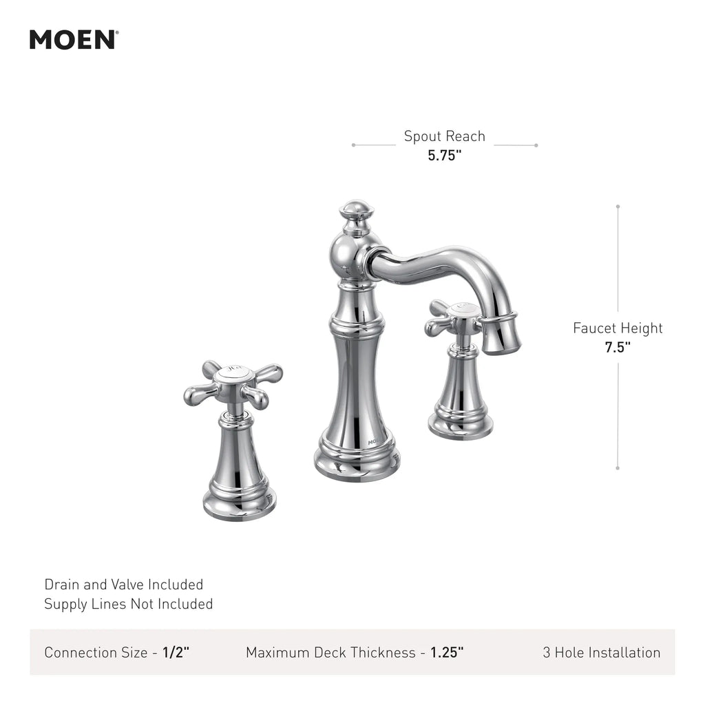 MOEN TVS42114ORB Weymouth Two-Handle High Arc Bathroom Faucet - Oil Rubbed Bronze