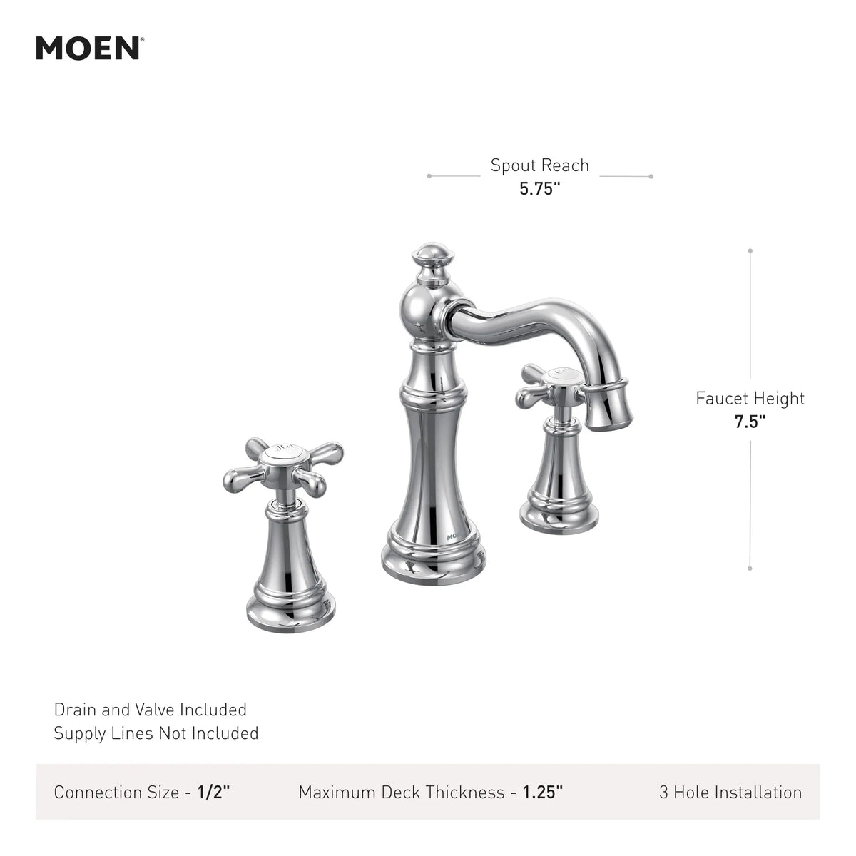 MOEN TVS42114ORB Weymouth Two-Handle High Arc Bathroom Faucet - Oil Rubbed Bronze