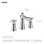 MOEN TVS6985NL Flara Two-Handle High Arc Bathroom Faucet - Polished Nickel