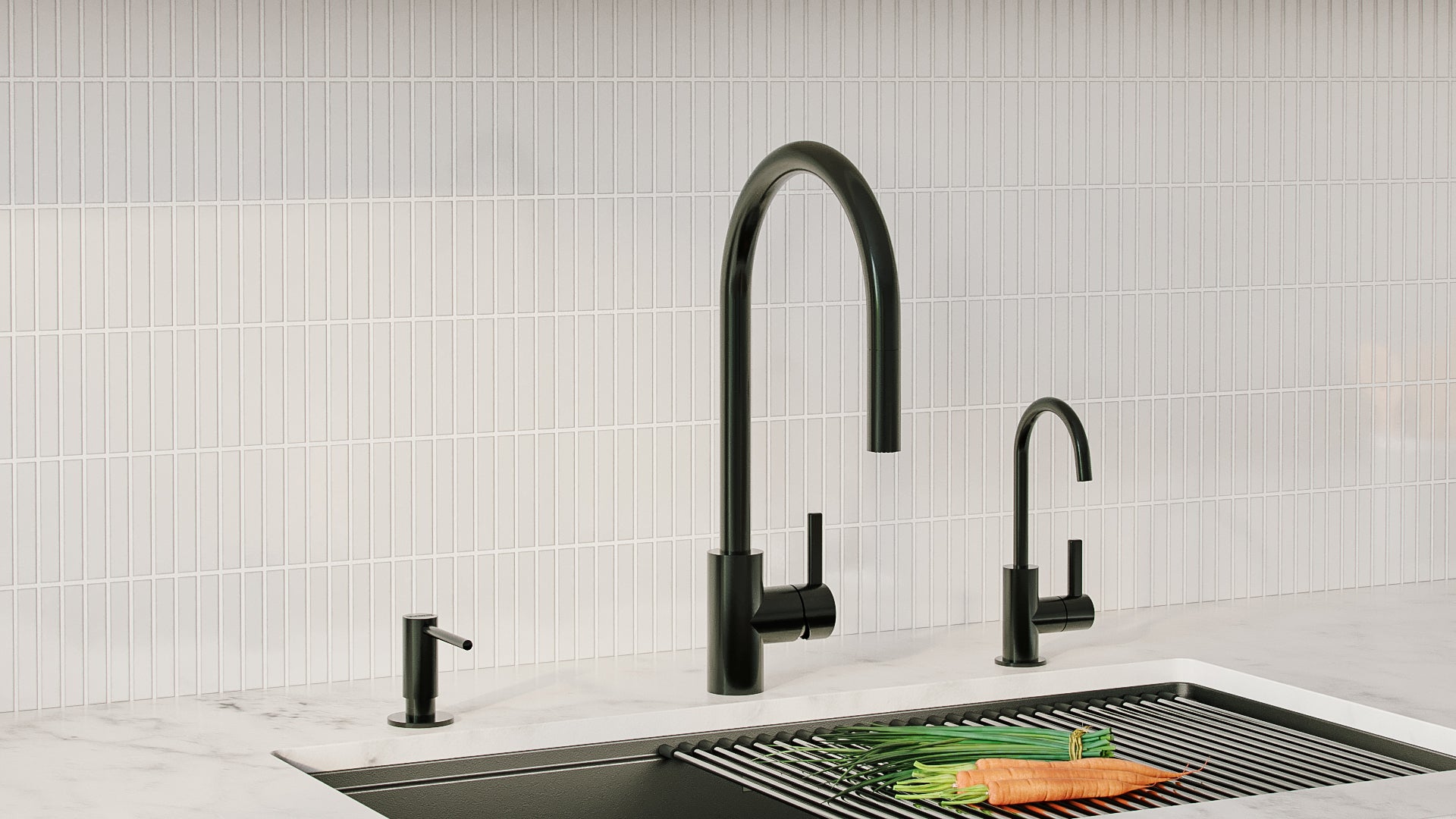 FRANKE UNJ-FW-IBK 8.75-in Single Handle Cold Water Filtration Faucet in Industrial Black In Industrial Black