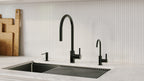 FRANKE UNJ-FW-IBK 8.75-in Single Handle Cold Water Filtration Faucet in Industrial Black In Industrial Black