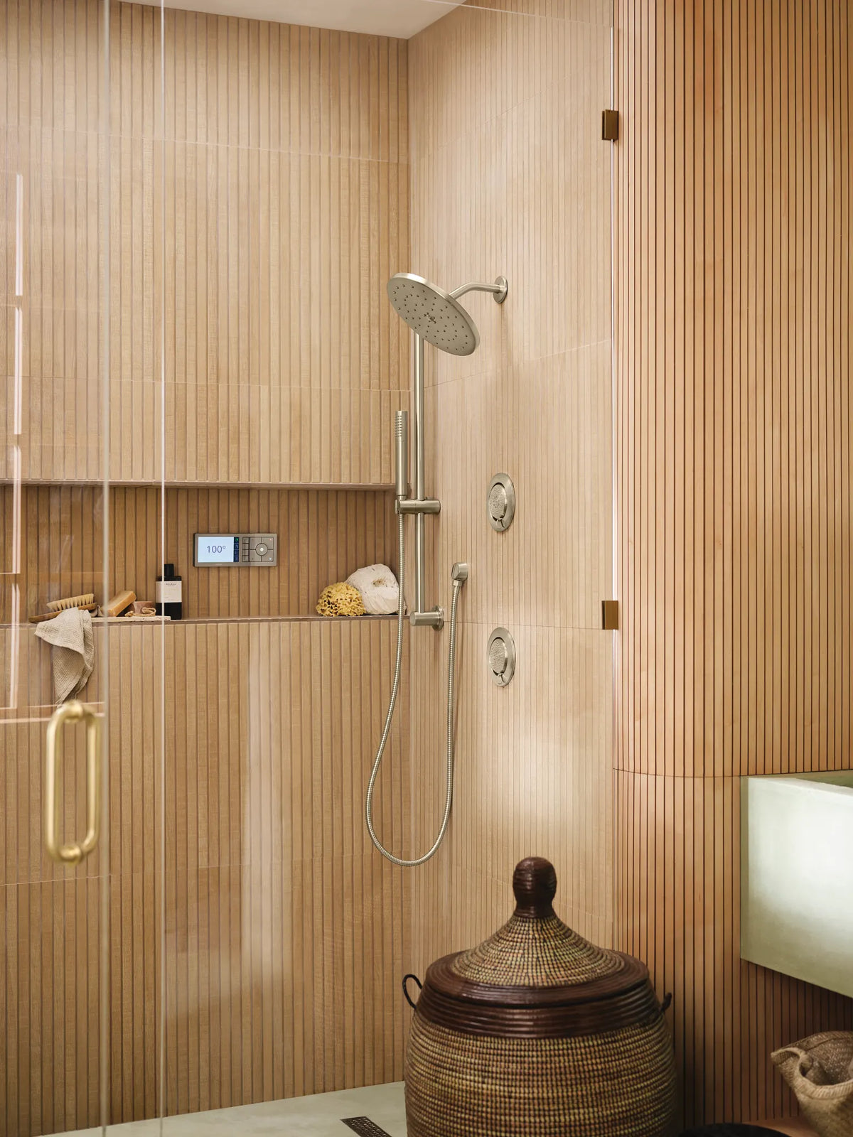 MOEN TS3304TB Smart Shower 4-Outlet Shower Controller - Terra Beige