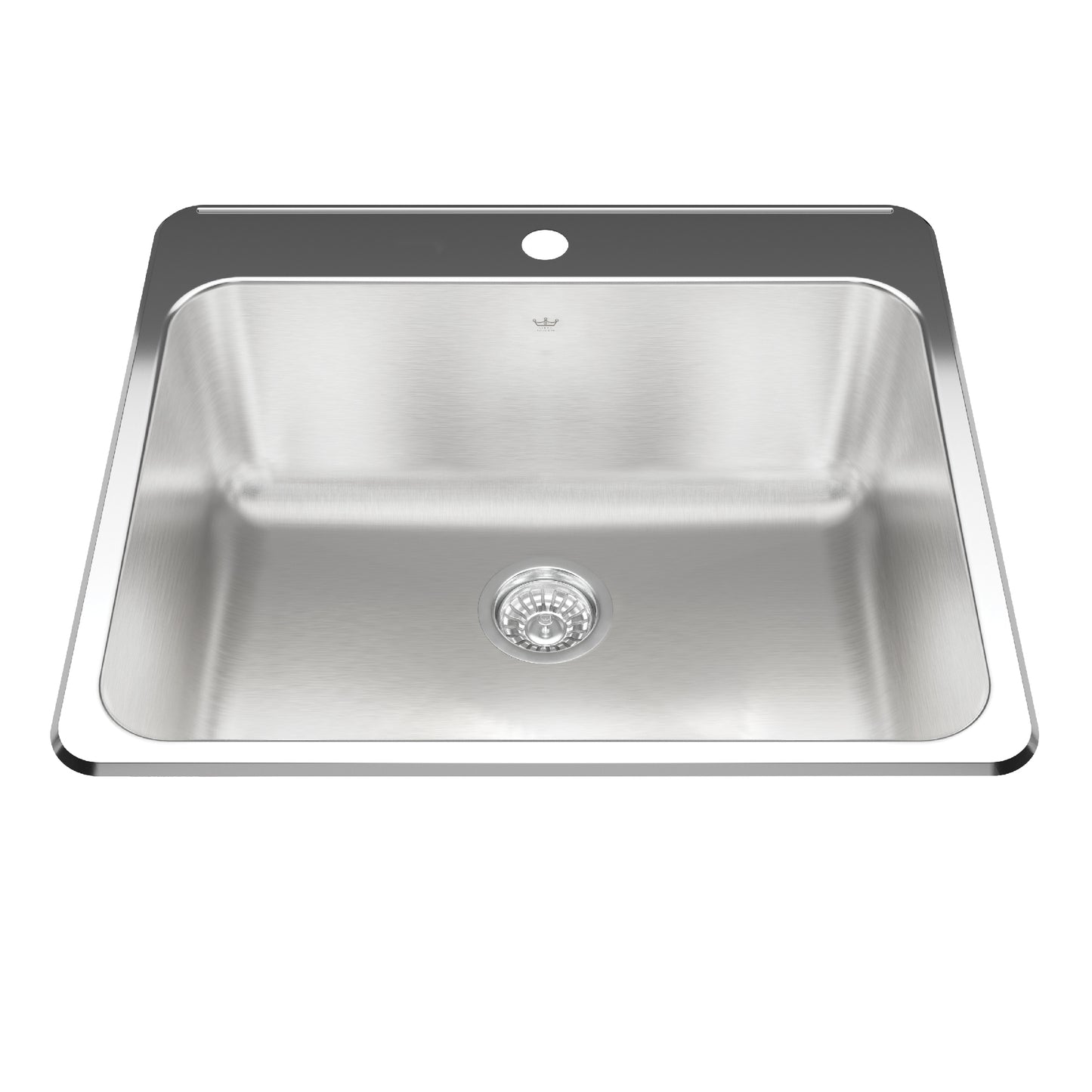 KINDRED QSLA2225-10-1N Utility Collection 25.25-in LR x 22-in FB x 10-in DP Drop In Single Bowl 1-Hole Stainless Steel Laundry Sink In Satin Finished Bowl with Mirror Finished Rim