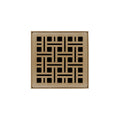 INFINITY DRAIN V 4 SB VD 4 4" x 4" Strainer with Weave Pattern Decorative Plate and 2" Throat in Satin Bronze for VD 4