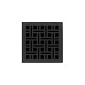 INFINITY DRAIN VD 4-2A BK VD 4 4" x 4" VD 4 Complete Kit with Weave Pattern Decorative Plate in Matte Black with ABS Drain Body, 2" Outlet