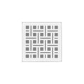 INFINITY DRAIN VD 4-2A MW VD 4 4" x 4" VD 4 Complete Kit with Weave Pattern Decorative Plate in Matte White with ABS Drain Body, 2" Outlet