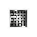 INFINITY DRAIN VD 4-2A PS VD 4 4" x 4" VD 4 Complete Kit with Weave Pattern Decorative Plate in Polished Stainless with ABS Drain Body, 2" Outlet