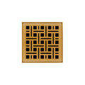 INFINITY DRAIN VD 4-2P PG VD 4 4" x 4" VD 4 Complete Kit with Weave Pattern Decorative Plate in Polished Gold with PVC Drain Body, 2" Outlet