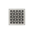 INFINITY DRAIN VD 4-2P SS VD 4 4" x 4" VD 4 Complete Kit with Weave Pattern Decorative Plate in Satin Stainless with PVC Drain Body, 2" Outlet