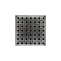 INFINITY DRAIN VD 5-2A PS VD 5 5" x 5" VD 5 Complete Kit with Weave Pattern Decorative Plate in Polished Stainless with ABS Drain Body, 2" Outlet